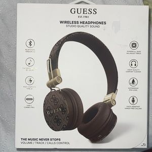 GUESS Brown over ear wireless Headphones New in Box